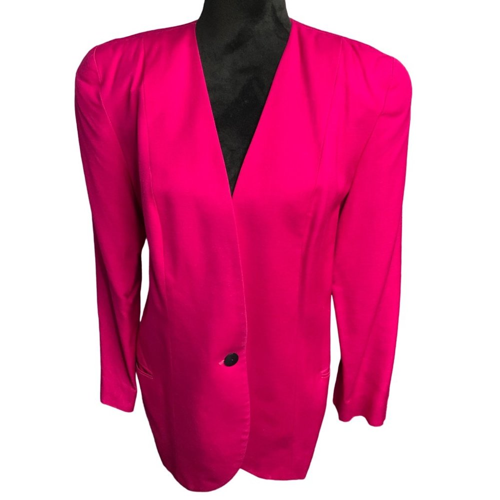 Vintage Stephanie Queller Hot Pink Bazer Jacket Size 12